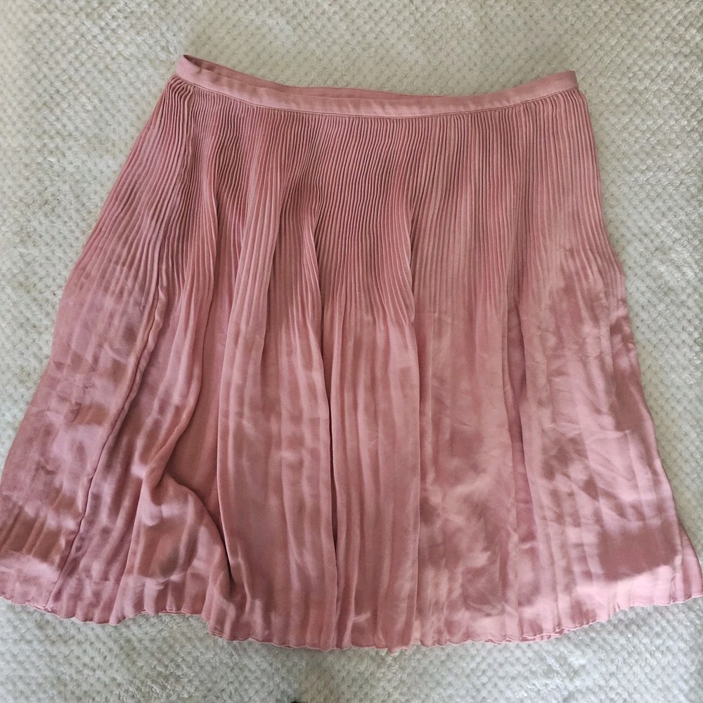 Loft Women's Pink Fluid Skirt Size 6 Pleated Lined‎ Office Business Career